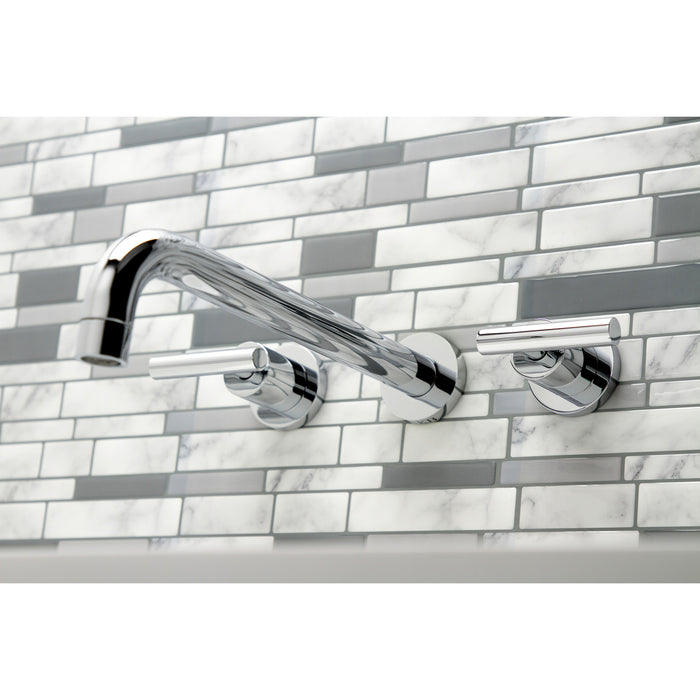 Kingston Sona KS8051CML - Manhattan Two-Handle 3-Hole Wall Mount Tub Faucet, Polished Chrome