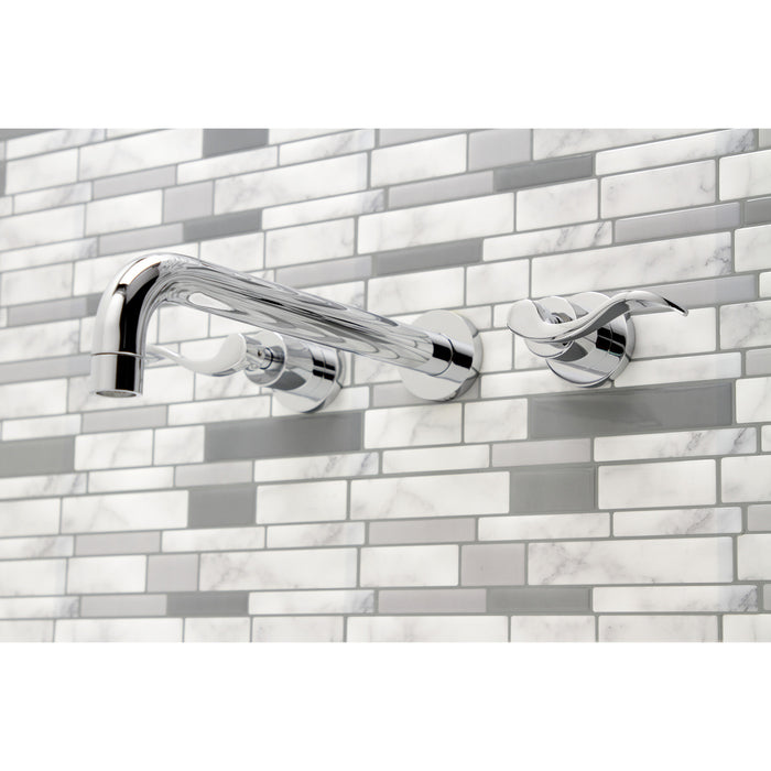 Kingston Tulare KS8051DFL - NuWave Two-Handle 3-Hole Wall Mount Tub Faucet, Polished Chrome