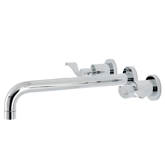 Kingston Tulare KS8051DFL - NuWave Two-Handle 3-Hole Wall Mount Tub Faucet, Polished Chrome