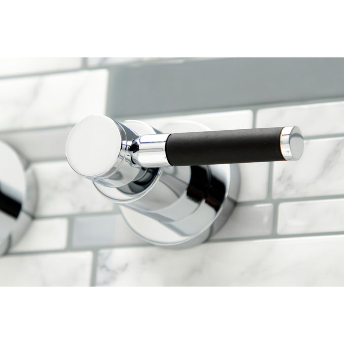 Kingston Sona KS8051DKL - Kaiser Two-Handle 3-Hole Wall Mount Tub Faucet, Polished Chrome