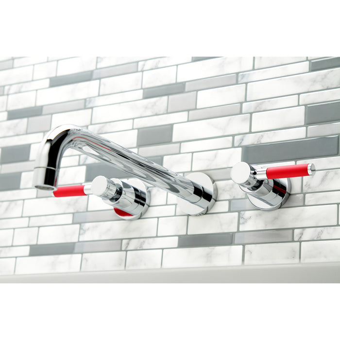 Kingston Sona KS8051DKL - Kaiser Two-Handle 3-Hole Wall Mount Tub Faucet, Polished Chrome