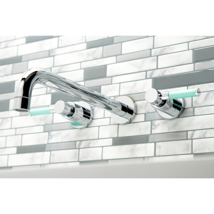 Kingston Sona KS8051DKL - Kaiser Two-Handle 3-Hole Wall Mount Tub Faucet, Polished Chrome