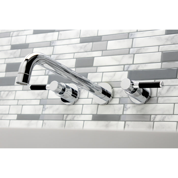 Kingston Sona KS8051DKL - Kaiser Two-Handle 3-Hole Wall Mount Tub Faucet, Polished Chrome