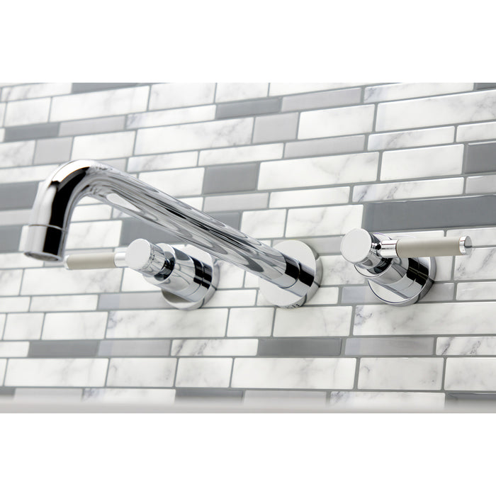 Kingston Sona KS8051DKL - Kaiser Two-Handle 3-Hole Wall Mount Tub Faucet, Polished Chrome