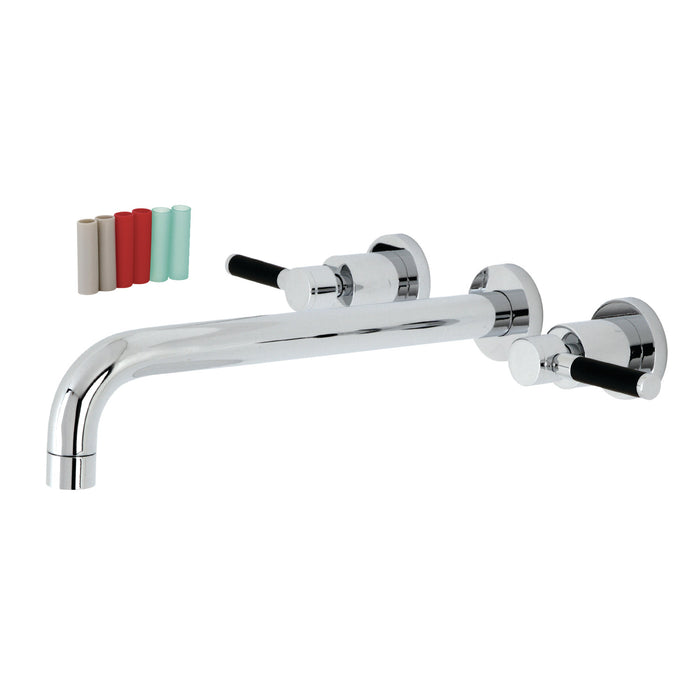 Kingston Sona KS8051DKL - Kaiser Two-Handle 3-Hole Wall Mount Tub Faucet, Polished Chrome
