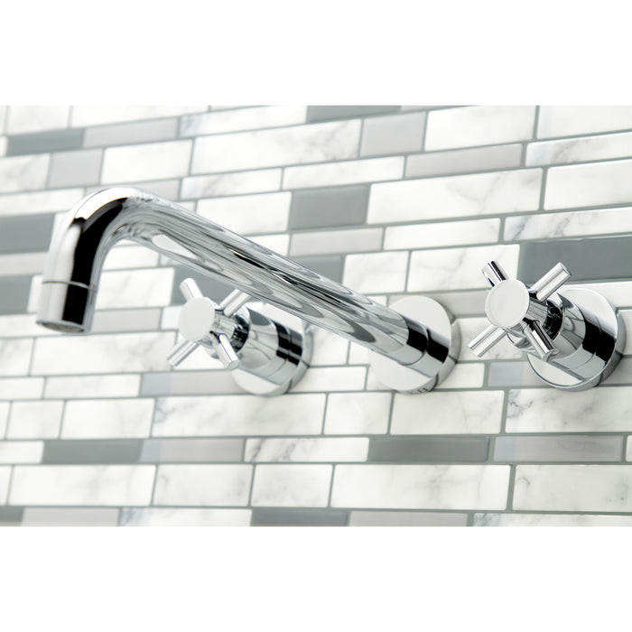 Kingston Sona KS8051DX - Concord Two-Handle 3-Hole Wall Mount Tub Faucet, Polished Chrome