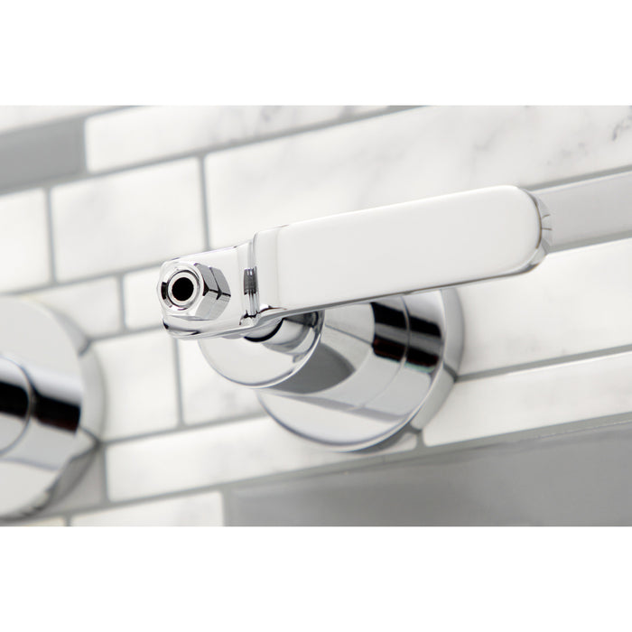 Kingston Sona KS8051KL - Whitaker Two-Handle 3-Hole Wall Mount Tub Faucet, Polished Chrome