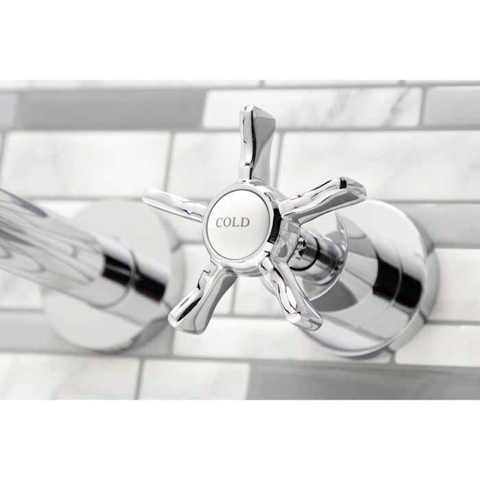 Kingston Tulare KS8051NX - Hamilton Two-Handle 3-Hole Wall Mount Tub Faucet, Polished Chrome