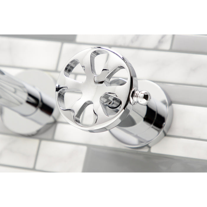Kingston Sona KS8051RX - Belknap Two-Handle 3-Hole Wall Mount Tub Faucet, Polished Chrome