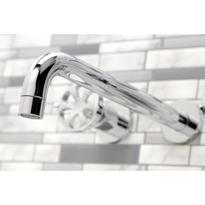 Kingston Sona KS8051RX - Belknap Two-Handle 3-Hole Wall Mount Tub Faucet, Polished Chrome