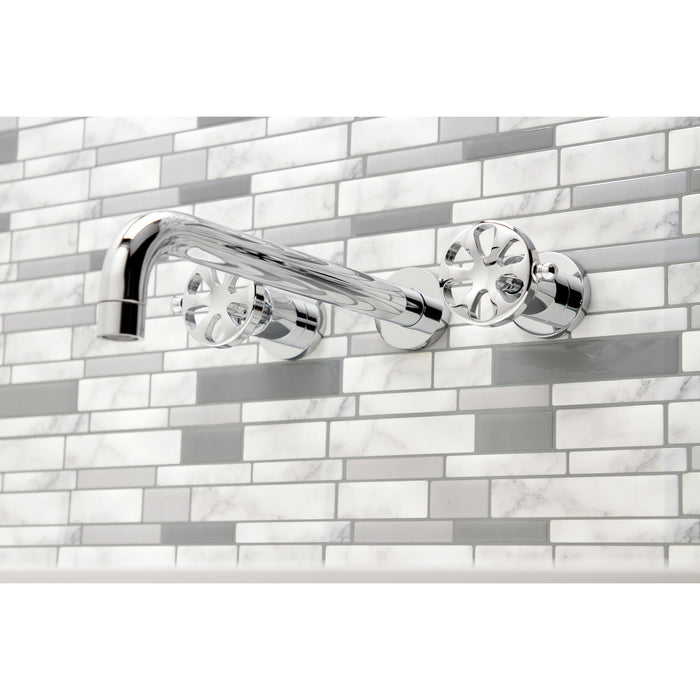 Kingston Sona KS8051RX - Belknap Two-Handle 3-Hole Wall Mount Tub Faucet, Polished Chrome