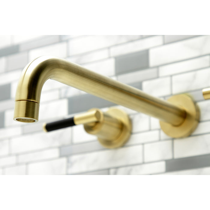 Kingston Sona KS8057CKL - Kaiser Two-Handle 3-Hole Wall Mount Tub Faucet, Brushed Brass