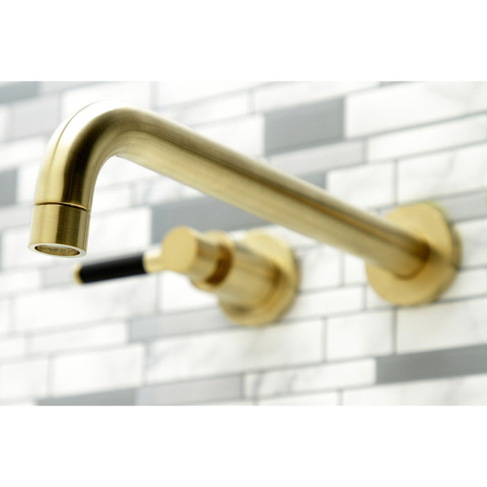 Kingston Sona KS8057DKL - Kaiser Two-Handle 3-Hole Wall Mount Tub Faucet, Brushed Brass