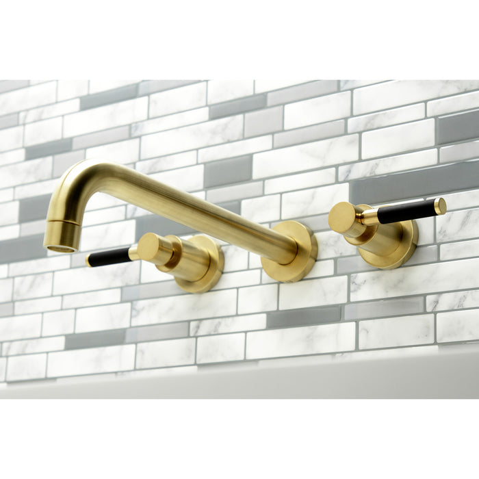 Kingston Sona KS8057DKL - Kaiser Two-Handle 3-Hole Wall Mount Tub Faucet, Brushed Brass