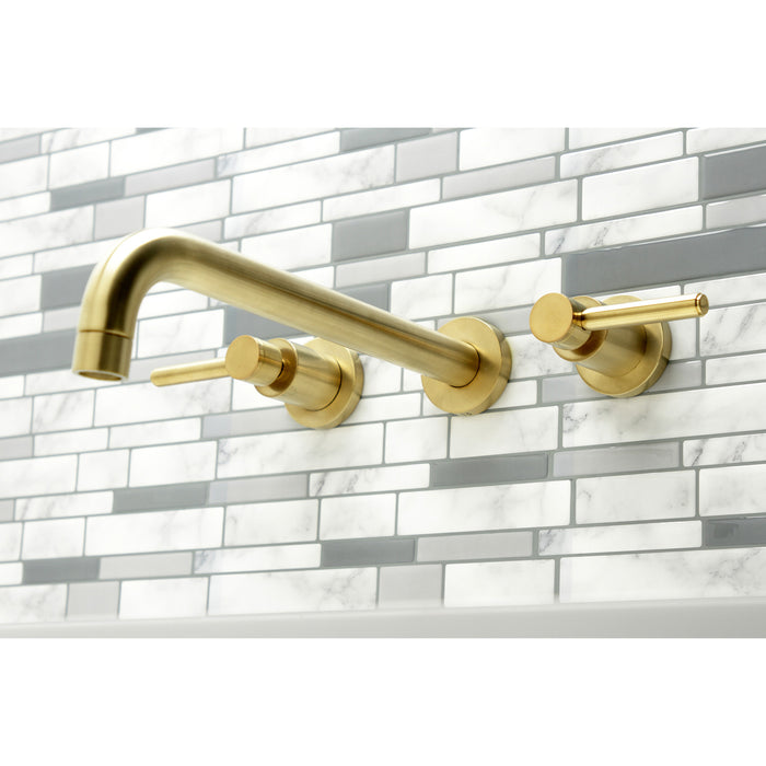 Kingston Sona KS8057DL - Concord Two-Handle 3-Hole Wall Mount Tub Faucet, Brushed Brass