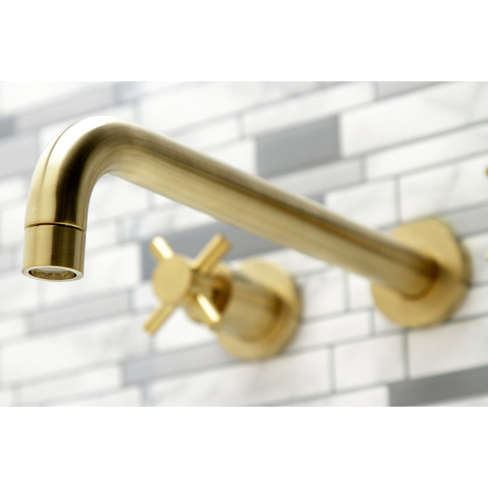 Kingston Sona KS8057DX - Concord Two-Handle 3-Hole Wall Mount Tub Faucet, Brushed Brass