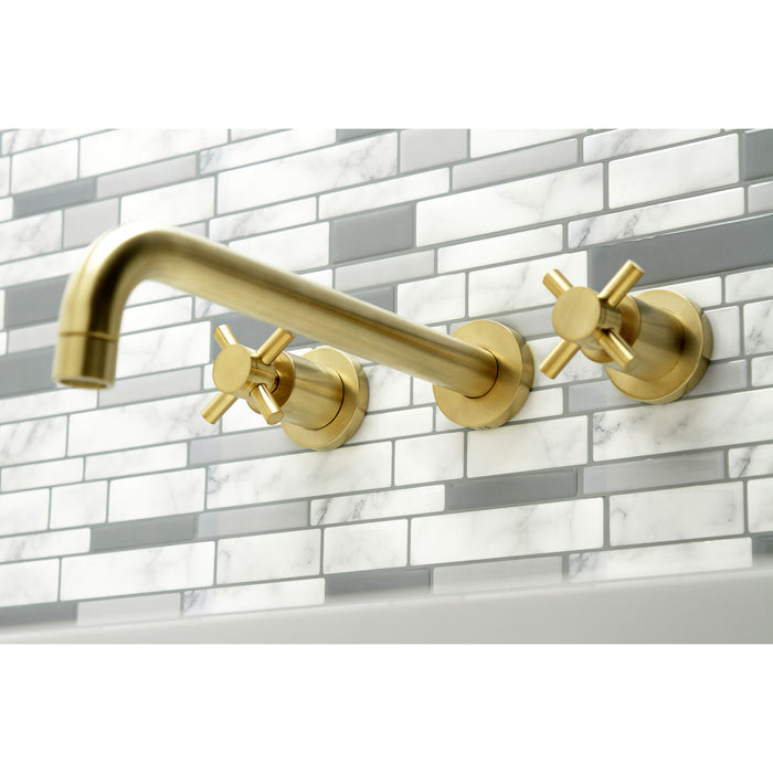 Kingston Sona KS8057DX - Concord Two-Handle 3-Hole Wall Mount Tub Faucet, Brushed Brass