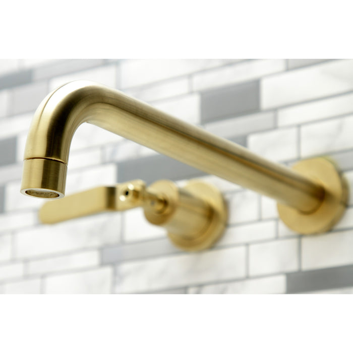 Kingston Sona KS8057KL - Whitaker Two-Handle 3-Hole Wall Mount Tub Faucet, Brushed Brass