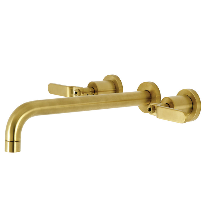 Kingston Sona KS8057KL - Whitaker Two-Handle 3-Hole Wall Mount Tub Faucet, Brushed Brass