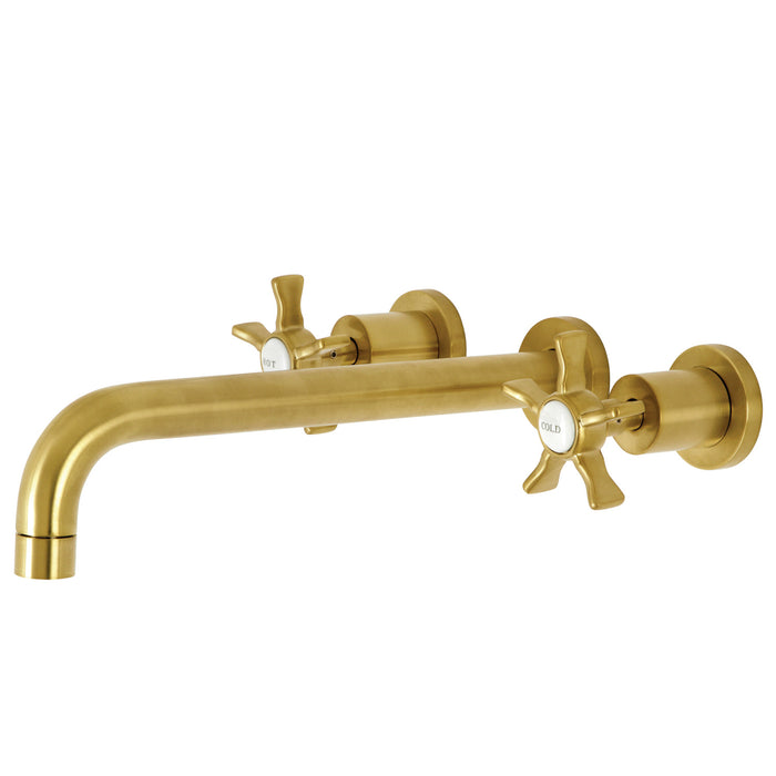 Kingston Tulare KS8057NX - Hamilton Two-Handle 3-Hole Wall Mount Tub Faucet, Brushed Brass