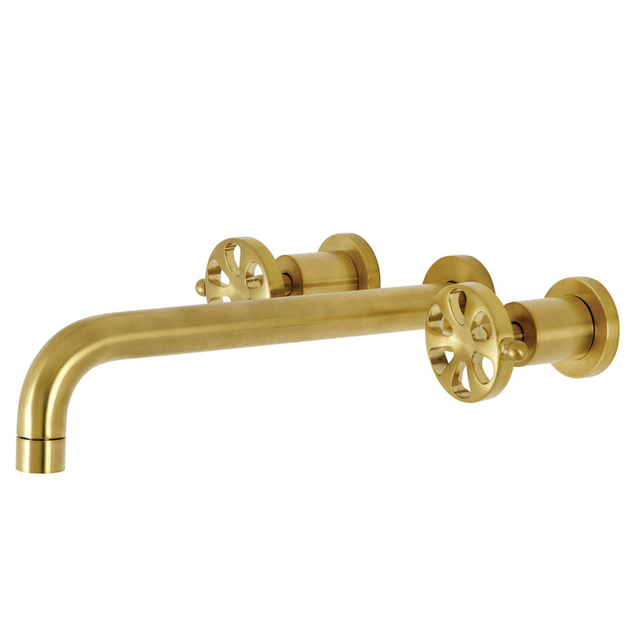 Kingston Sona KS8057RX - Belknap Two-Handle 3-Hole Wall Mount Tub Faucet, Brushed Brass