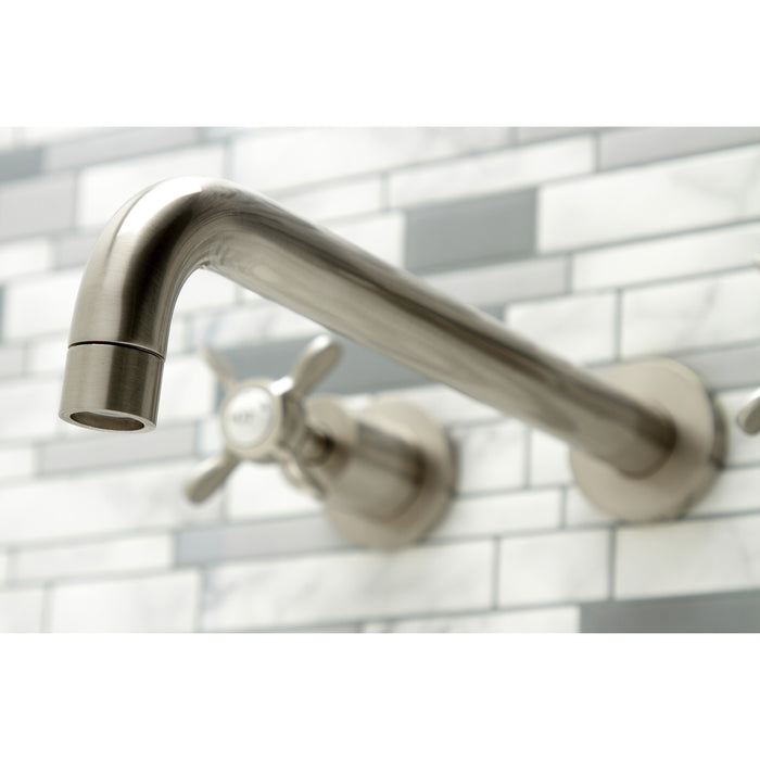 Kingston Tulare KS8058BEX - Essex Two-Handle 3-Hole Wall Mount Tub Faucet, Brushed Nickel