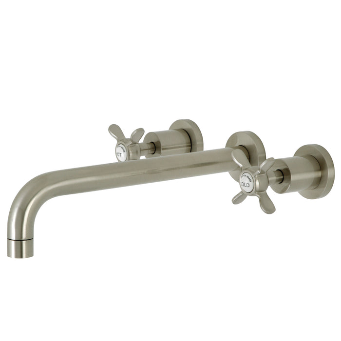 Kingston Tulare KS8058BEX - Essex Two-Handle 3-Hole Wall Mount Tub Faucet, Brushed Nickel