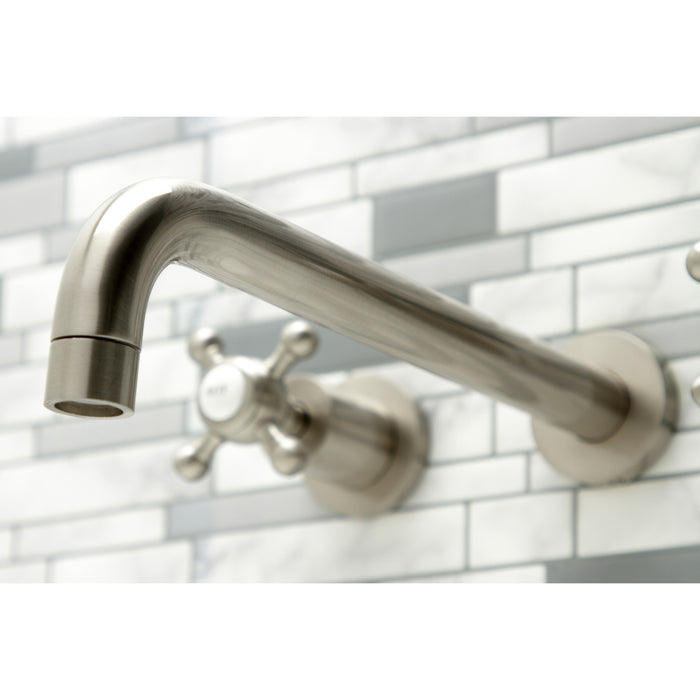 Kingston Tulare KS8058BX - Metropolitan Two-Handle 3-Hole Wall Mount Tub Faucet, Brushed Nickel
