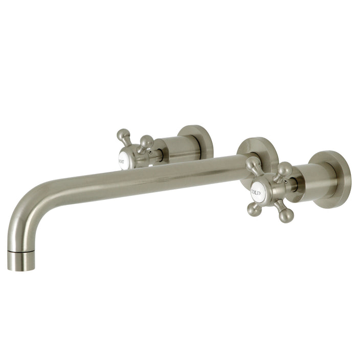 Kingston Tulare KS8058BX - Metropolitan Two-Handle 3-Hole Wall Mount Tub Faucet, Brushed Nickel