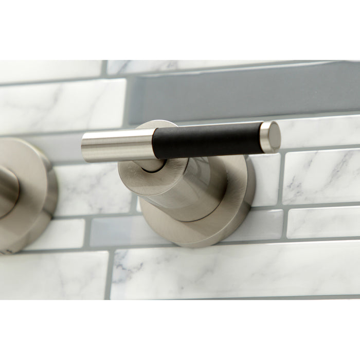 Kingston Sona KS8058CKL - Kaiser Two-Handle 3-Hole Wall Mount Tub Faucet, Brushed Nickel