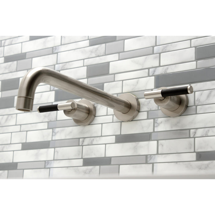 Kingston Sona KS8058CKL - Kaiser Two-Handle 3-Hole Wall Mount Tub Faucet, Brushed Nickel