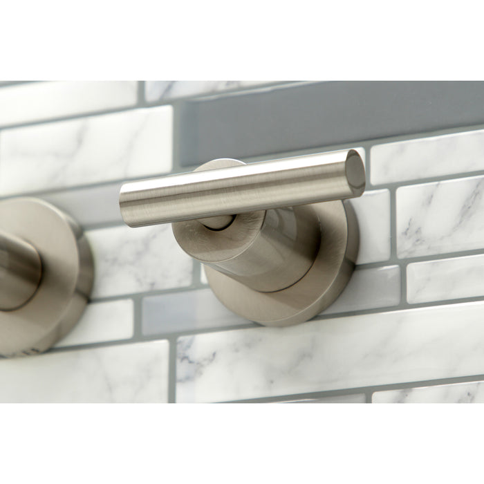 Kingston Sona KS8058CML - Manhattan Two-Handle 3-Hole Wall Mount Tub Faucet, Brushed Nickel