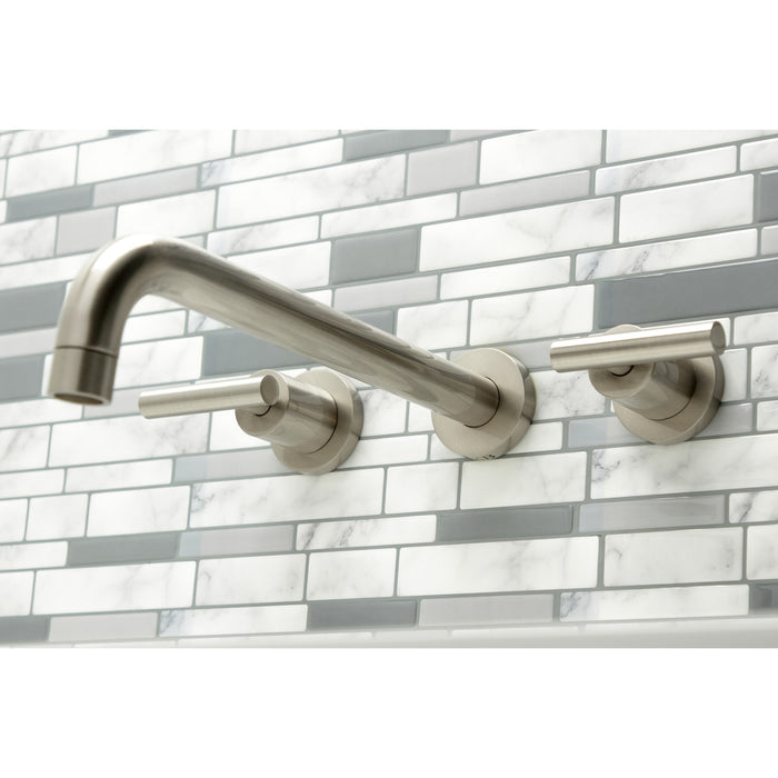 Kingston Sona KS8058CML - Manhattan Two-Handle 3-Hole Wall Mount Tub Faucet, Brushed Nickel