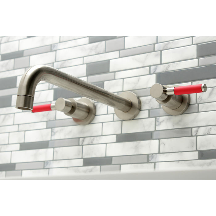 Kingston Sona KS8058DKL - Kaiser Two-Handle 3-Hole Wall Mount Tub Faucet, Brushed Nickel