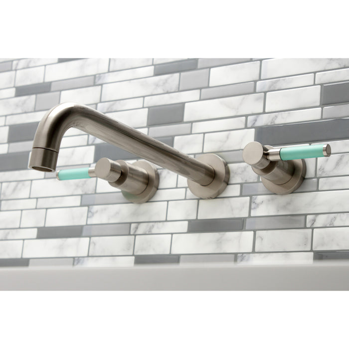 Kingston Sona KS8058DKL - Kaiser Two-Handle 3-Hole Wall Mount Tub Faucet, Brushed Nickel