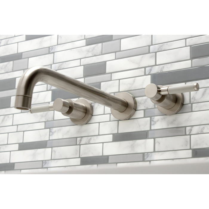 Kingston Sona KS8058DKL - Kaiser Two-Handle 3-Hole Wall Mount Tub Faucet, Brushed Nickel