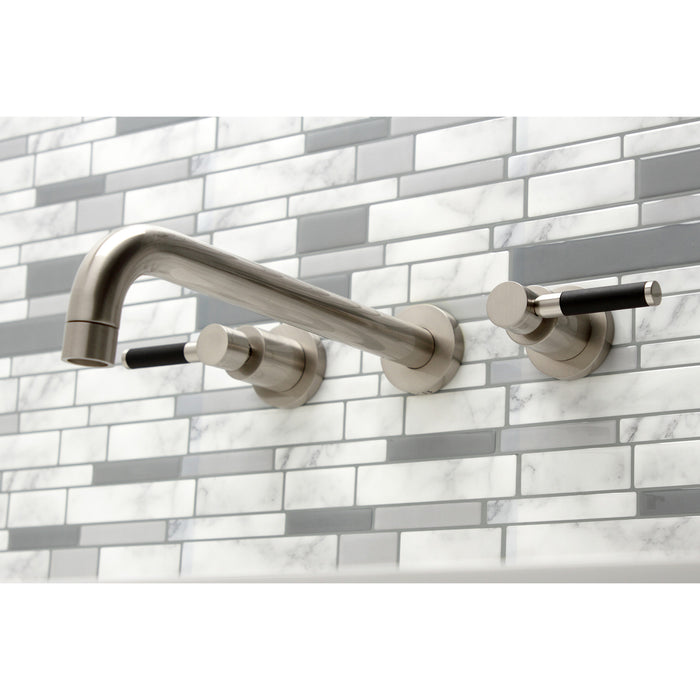 Kingston Sona KS8058DKL - Kaiser Two-Handle 3-Hole Wall Mount Tub Faucet, Brushed Nickel
