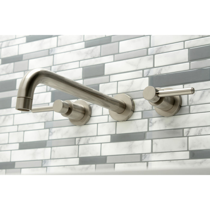 Kingston Sona KS8058DL - Concord Two-Handle 3-Hole Wall Mount Tub Faucet, Brushed Nickel