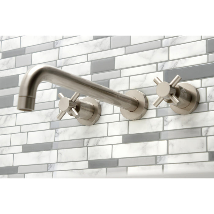 Kingston Sona KS8058DX - Concord Two-Handle 3-Hole Wall Mount Tub Faucet, Brushed Nickel