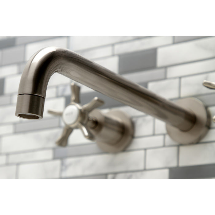 Kingston Tulare KS8058NX - Hamilton Two-Handle 3-Hole Wall Mount Tub Faucet, Brushed Nickel