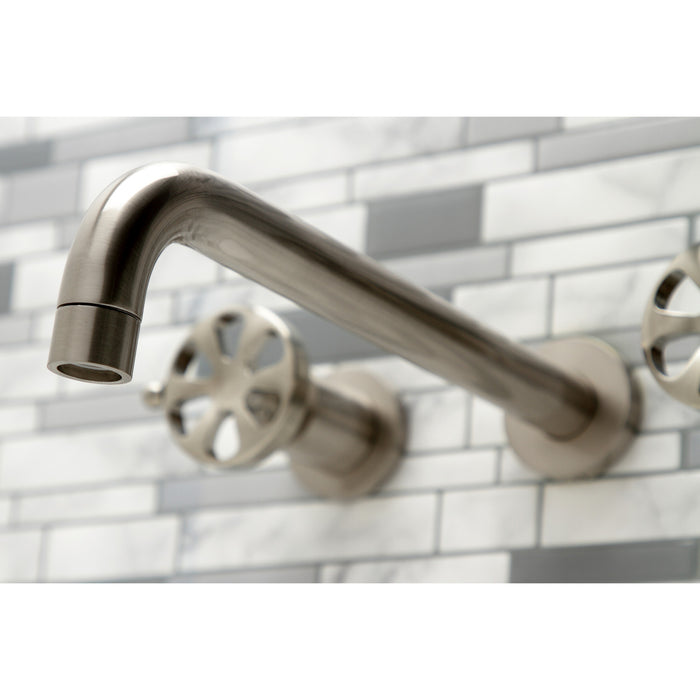 Kingston Sona KS8058RX - Belknap Two-Handle 3-Hole Wall Mount Tub Faucet, Brushed Nickel