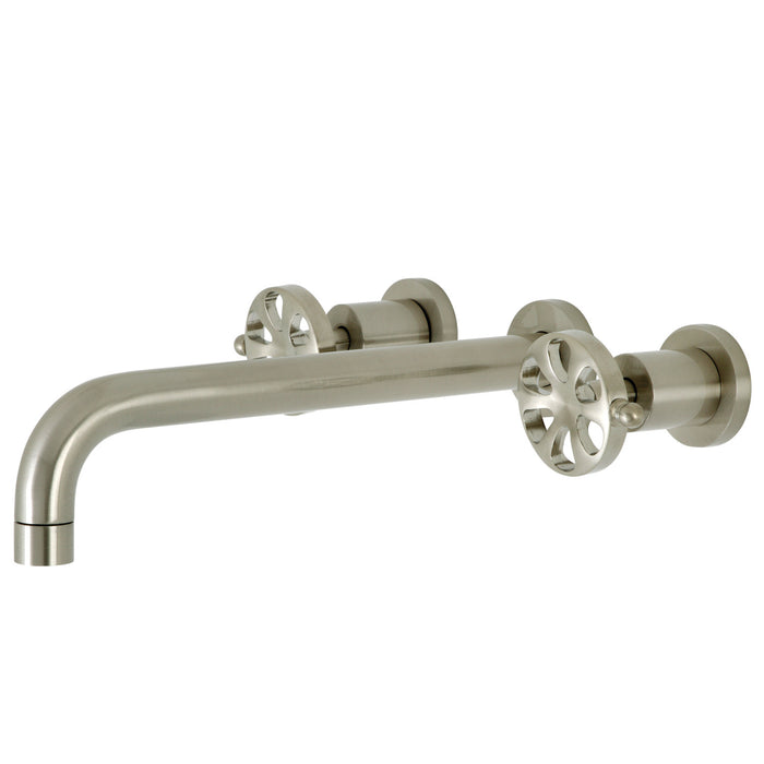 Kingston Sona KS8058RX - Belknap Two-Handle 3-Hole Wall Mount Tub Faucet, Brushed Nickel