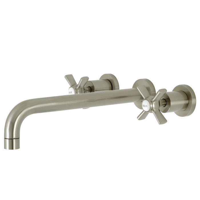 Kingston Tulare KS8058ZX - Millennium Two-Handle 3-Hole Wall Mount Tub Faucet, Brushed Nickel