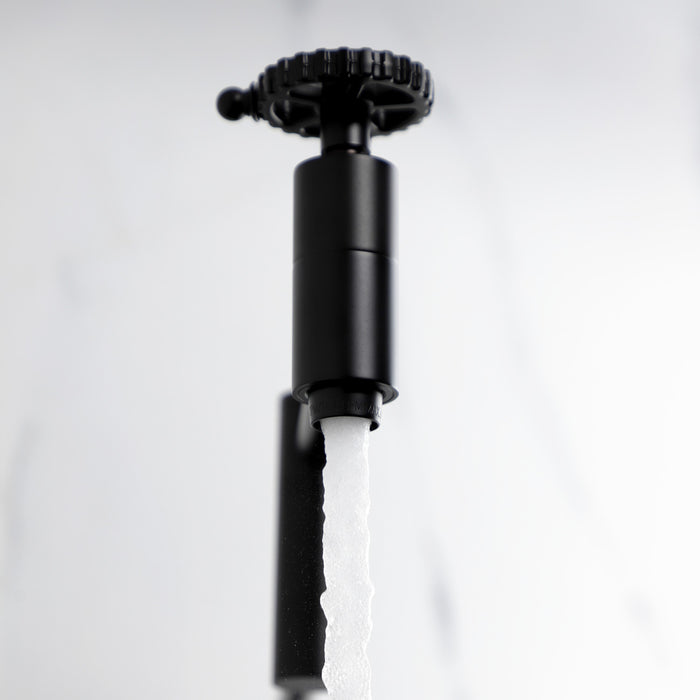 Kingston Sona KS8100CG - Fuller Two-Handle 1-Hole Wall Mount Pot Filler Faucet, Matte Black