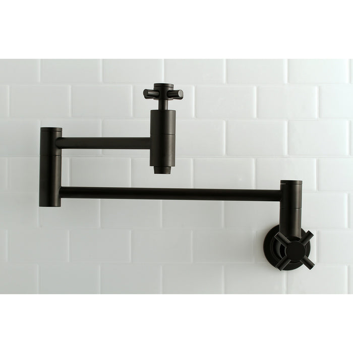 Kingston Sona KS8100DX - Concord Two-Handle 1-Hole Wall Mount Pot Filler Faucet, Matte Black