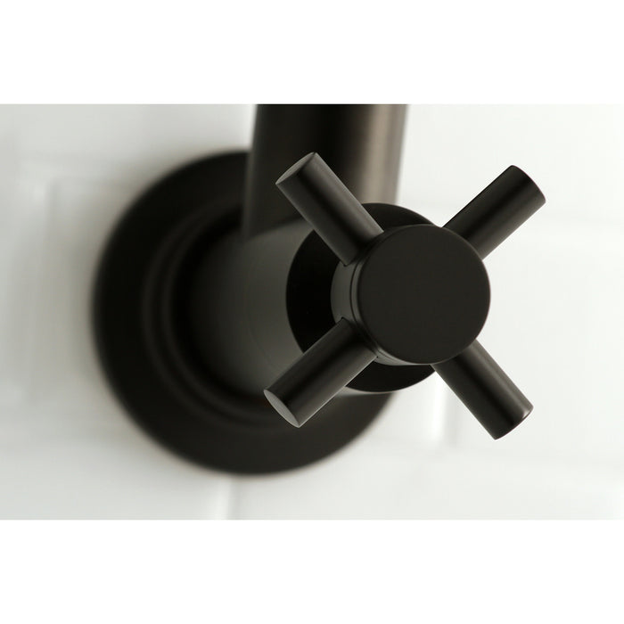Kingston Sona KS8100DX - Concord Two-Handle 1-Hole Wall Mount Pot Filler Faucet, Matte Black