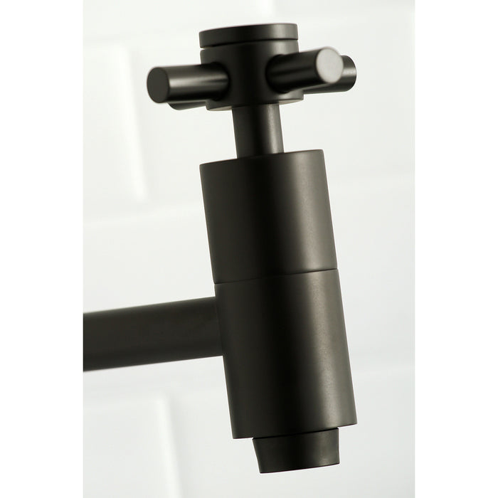 Kingston Sona KS8100DX - Concord Two-Handle 1-Hole Wall Mount Pot Filler Faucet, Matte Black