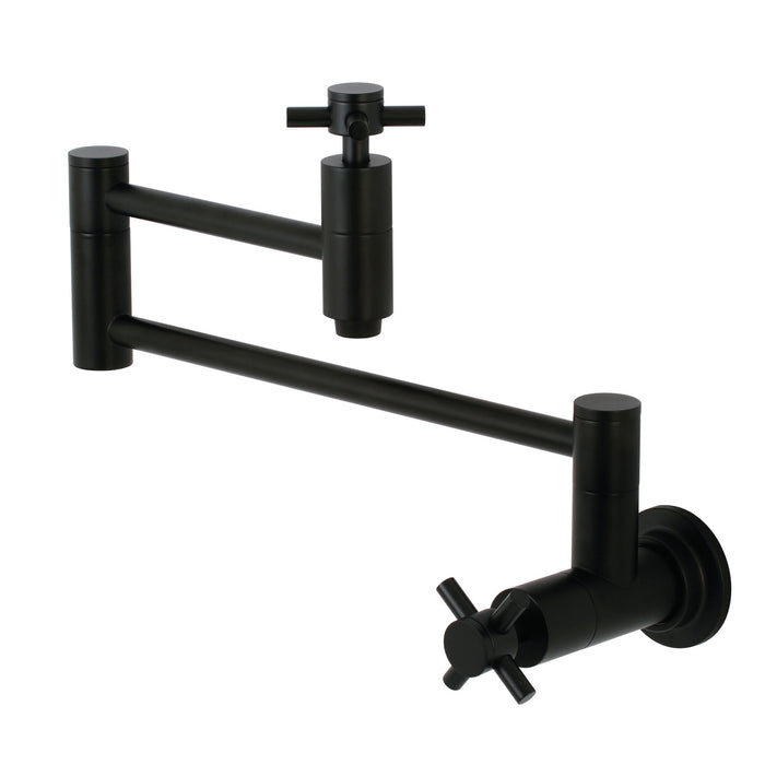 Kingston Sona KS8100DX - Concord Two-Handle 1-Hole Wall Mount Pot Filler Faucet, Matte Black