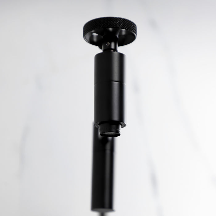 Kingston Sona KS8100RKX - Webb Two-Handle 1-Hole Wall Mount Pot Filler Faucet with Knurled Handle, Matte Black