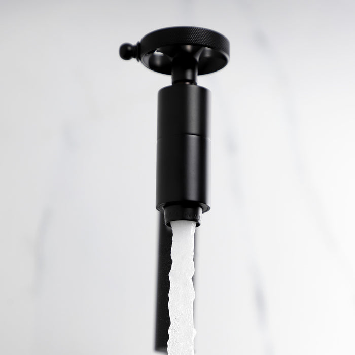 Kingston Sona KS8100RKZ - Wendell Two-Handle 1-Hole Wall Mount Pot Filler Faucet with Knurled Handle, Matte Black